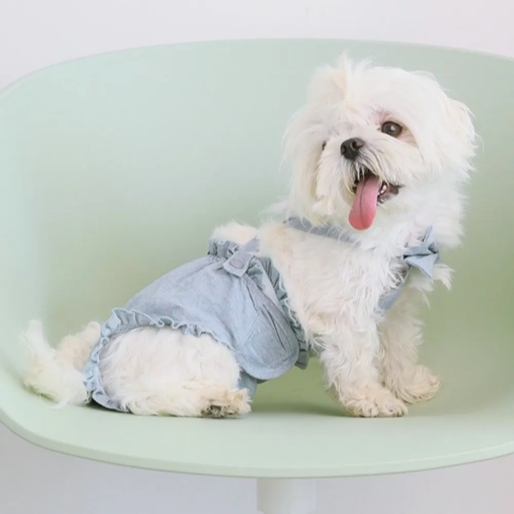 Adjustable Pet Physiological Pants Thin Breathable Suspender-Style Dog Sanitary Pants Bow Pet Dog Diapers Female Dog Period