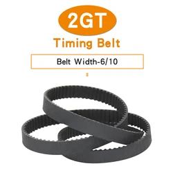 Toothed Belt 2GT-450/460/466/488/494/500/520/524/528/540 Closed Loop Rubber Transmission Belt Width 6/10 mm For 3D Printer Parts