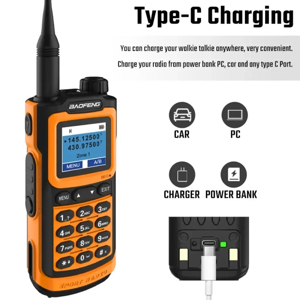 2024 Baofeng UV-20L Walkie Talkie Waterproof Dual Band High Power CB Ham Radios Comumicador Long Range Two Way Radio For Hunting