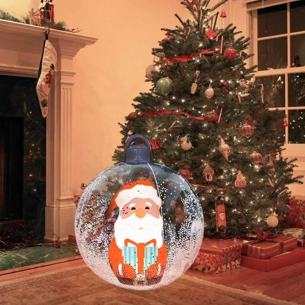 

New PVC Luminous Merry Christmas Ball Luminous Santa Claus Inflatable Christmas Ball Christmas Snowman Christmas Ornaments Balls