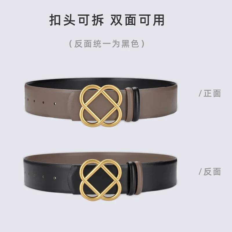 New Fashion 4.8 cm di larghezza femminile cinture in vera pelle da donna casual di lusso con fibbia in metallo cinture abito cappotto cintura corsetto in vita