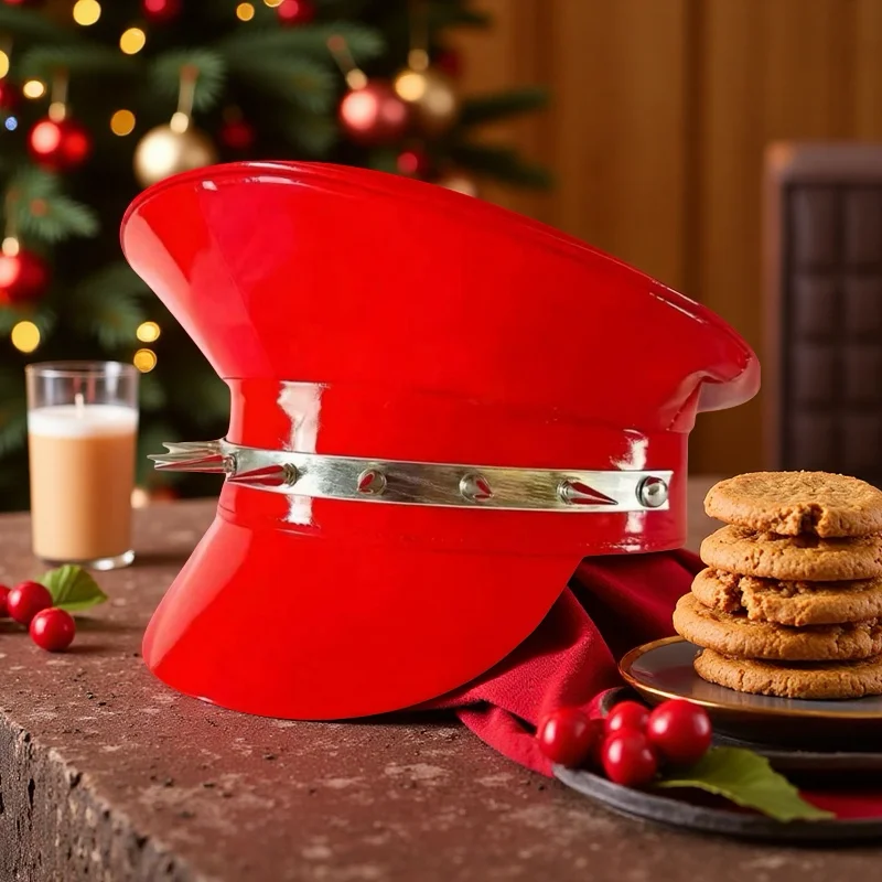 HongLuan  Laser Leather Captain Hat Rhinestone & Military Caps for Woman, Rave Festivals Accessories ＆ Party Cap Man Cosplay Fem