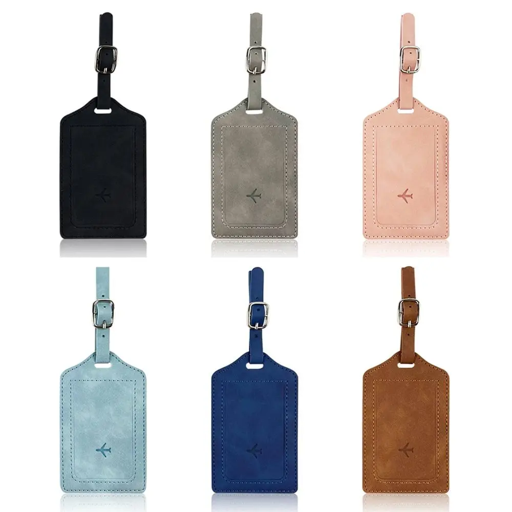 Fashion Leather Luggage Tag Travel Universal Baggage Label Portable Boarding Tags