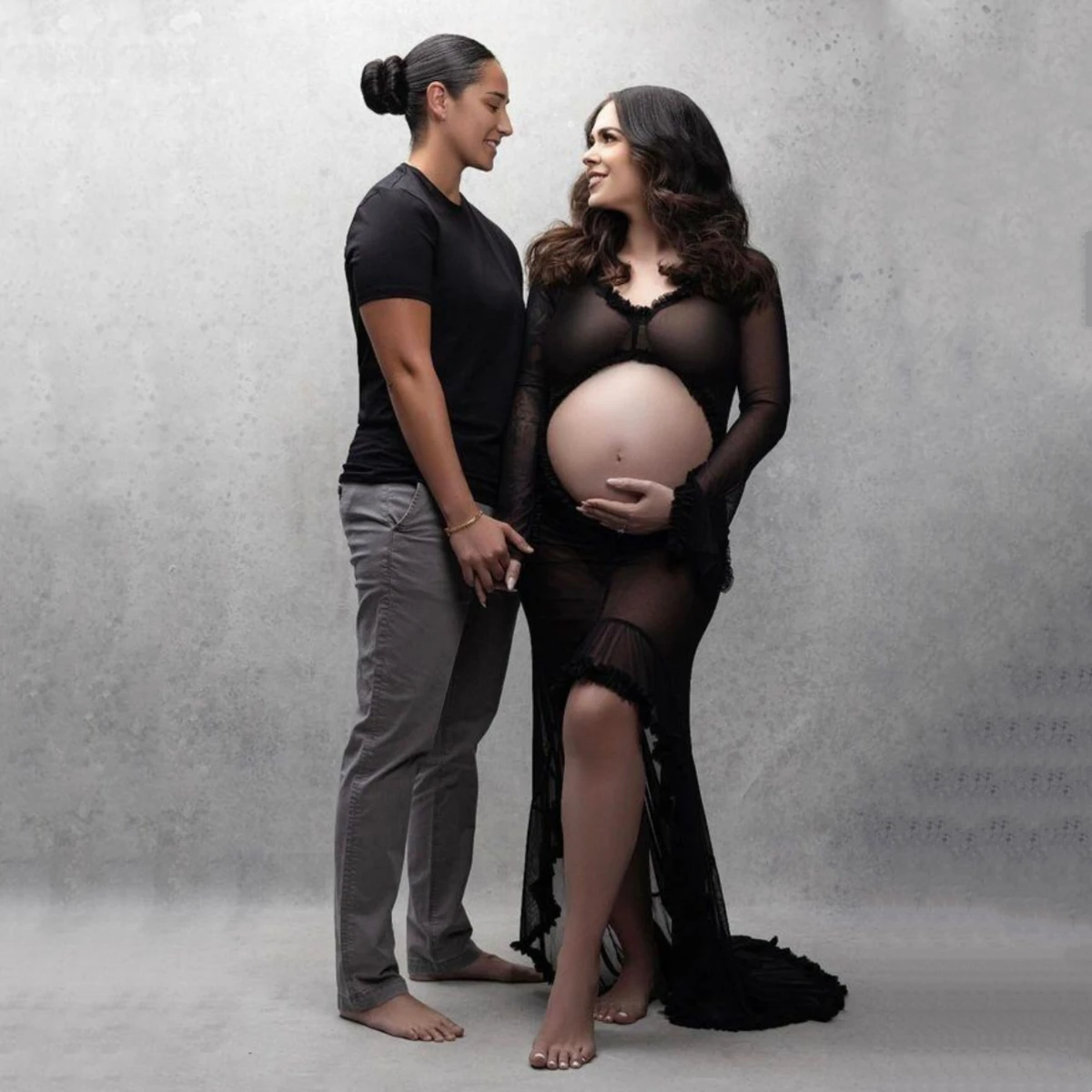 فستان طويل من التول للتصوير الفوتوغرافي للأمهات، فساتين حمل لتحديد البطن لجلسة التقاط الصور