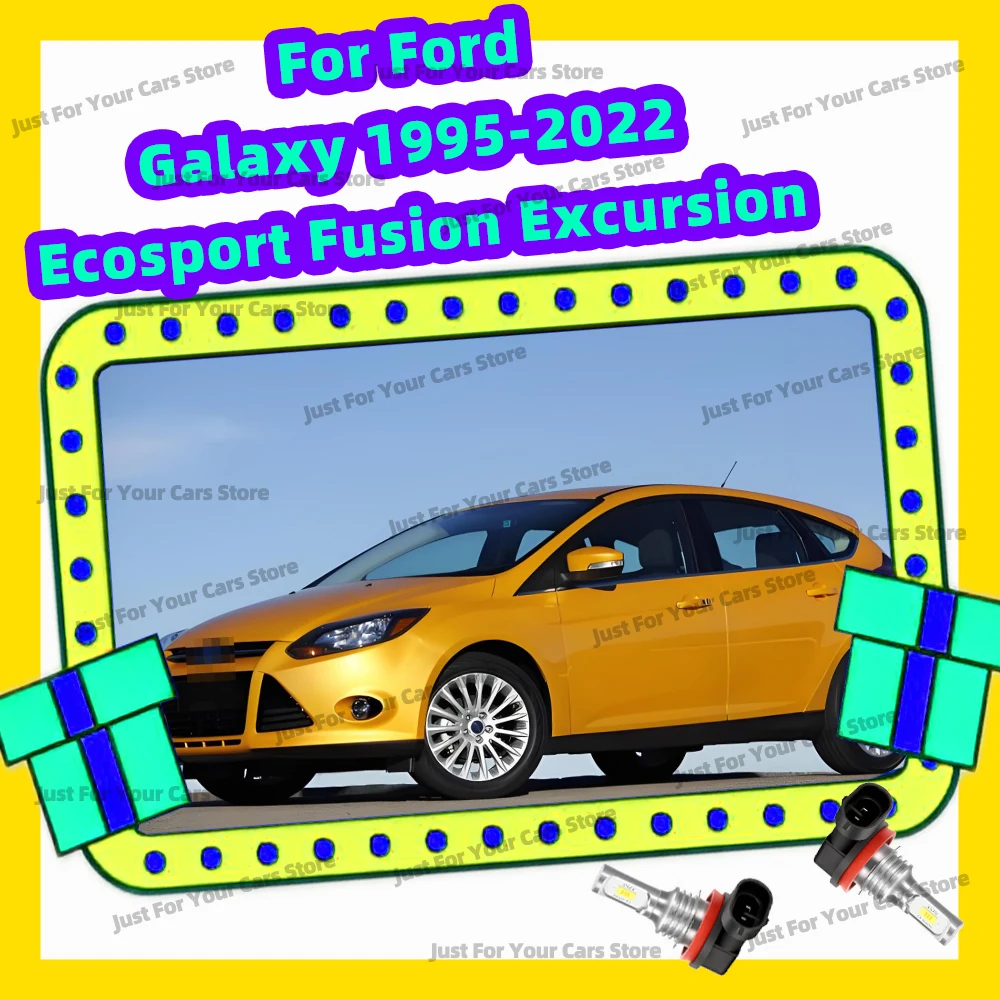 

2x автомобильные передние противотуманные фары, светодиодные лампы 6000K для Ford Fusion 2002-2022 Galaxy 1995-2022 Ecosport 2012-2022 Excursion 2000-2006