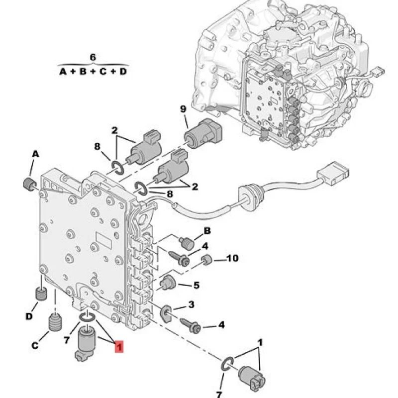 Original parts AL4 DPO Automatic Transmission Solenoid Valve for Peugeot Citroen 2574.19 2574-19 257419 7700102977 NE43 50220