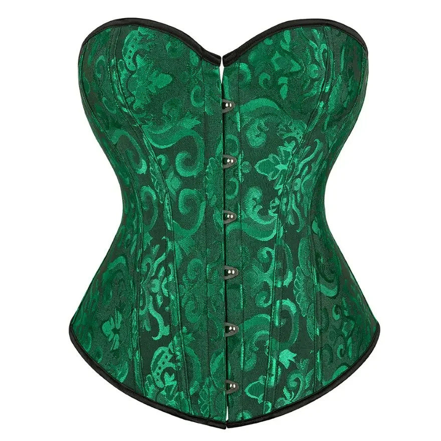 Vrouwen Corset Bustier Top Erotische Bloemen Satijn Overbuste Bruids Bruiloft Sexy Lingerie Veteraan Vintage Brokaat Body Shaper Korsetten