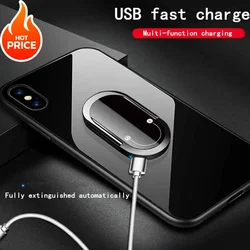 Rechargeable Creative USB Cigarette Lighter Ring Magnetic Phone Holder Lighter Multifunctional Cigarette Lighting Accessories