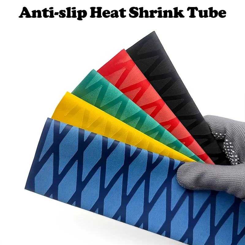 1M Non-slip Heat Shrink Wrap Tubing Fishing Rod DIY 6 Colors Handle Insulation Waterproof Racket Handle Grip 15-50MM