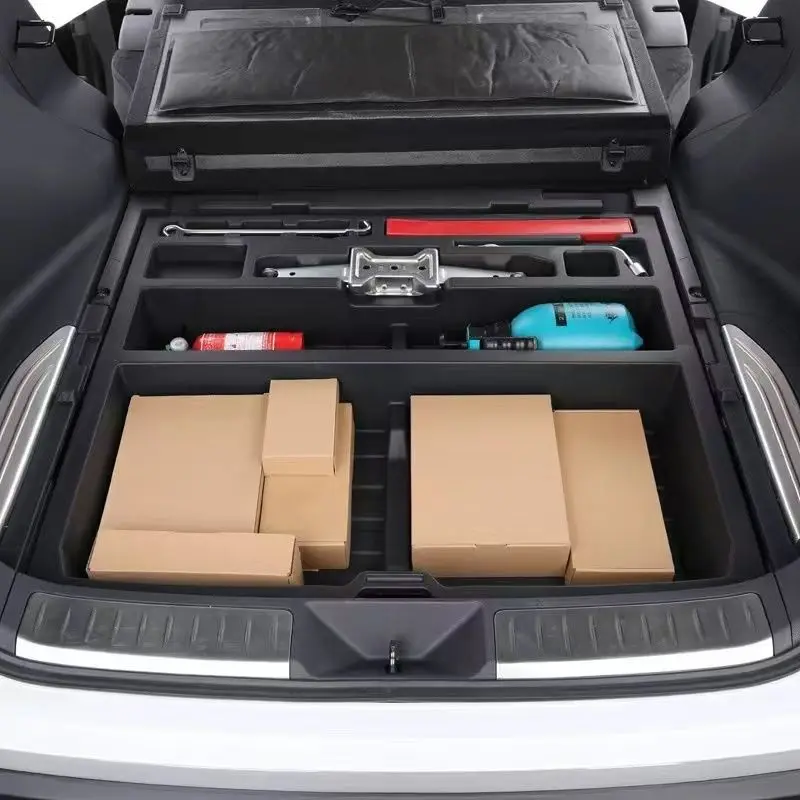 PP Black Rear Trunk Storage Box For Toyota VENZA Harrier  2022 2023 spare tire storage central armrest receive a case