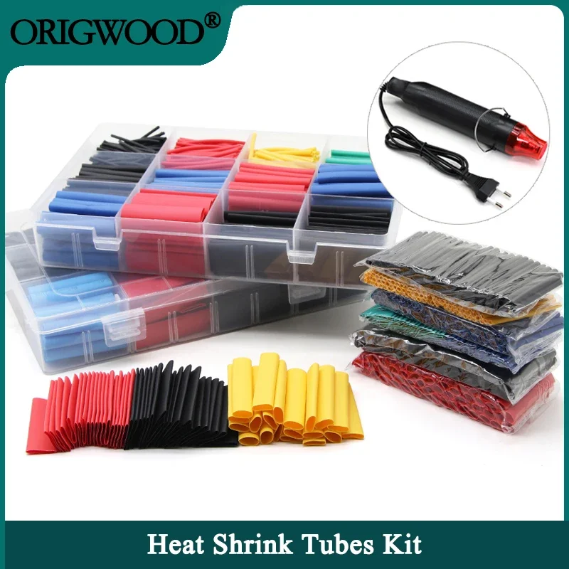 

102-750pcs 2:1 Thermoresistant Tube Heat Shrink Wrapping Kit Assorted Wire Cable Insulation Sleeving 3:1 Heat Shrink Tube Set