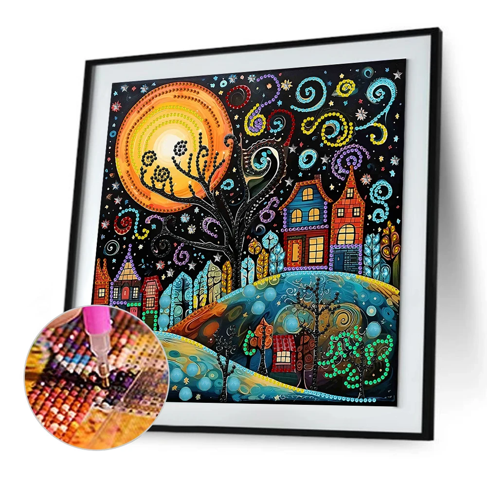 

5D DIY Partial Special Shaped Drill Diamond Painting Kit Color House Decoration