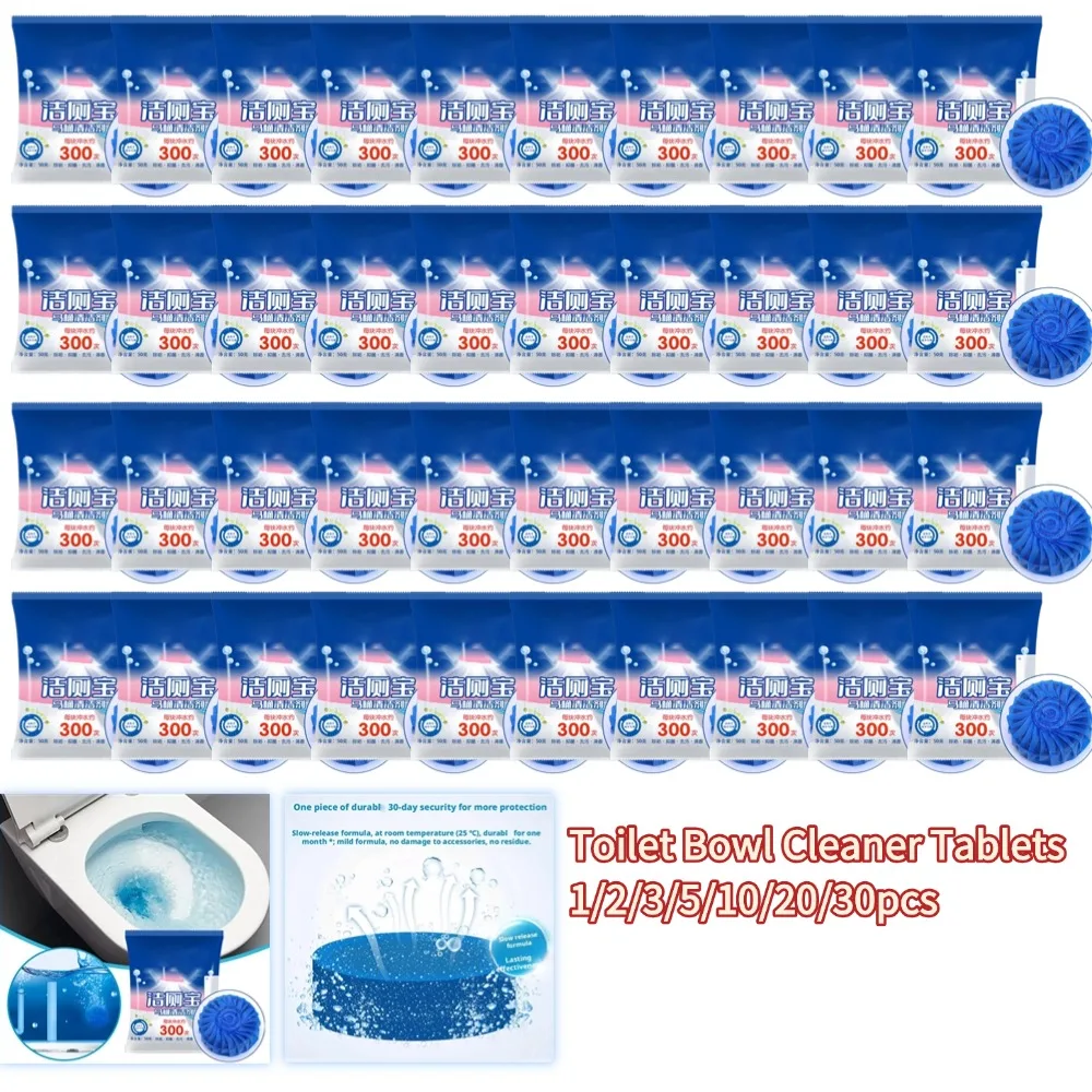 Toilet Bowl Cleaner Tablets Automatic Toilet Tank Long-Lasting Cleaners Stains Remover Bathroom Safe Descaling Deodorizing