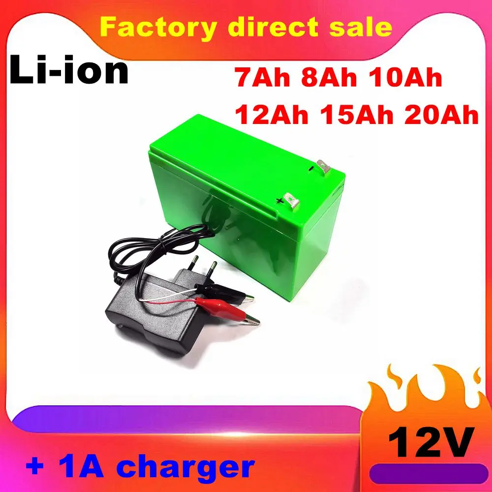 12V 7Ah 8Ah 10Ah 12Ah 15Ah 20Ah li ion lithium battery for sprayer scale Access control children toy airplane + 1A charger