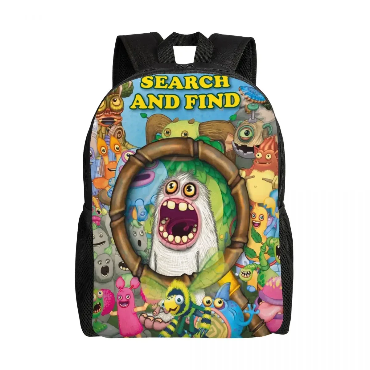 

Custom My Singing Monsters Characters Laptop Backpack Women Men Basic Bookbag for College School Student Cartoon Anime Game Bags