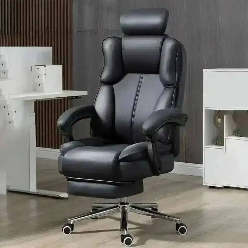 Leather Computer Swivel Nordic Living Luxury Chair Room Comfortable Lounge Chair Ergonomic Office Armchair High-End Furniture