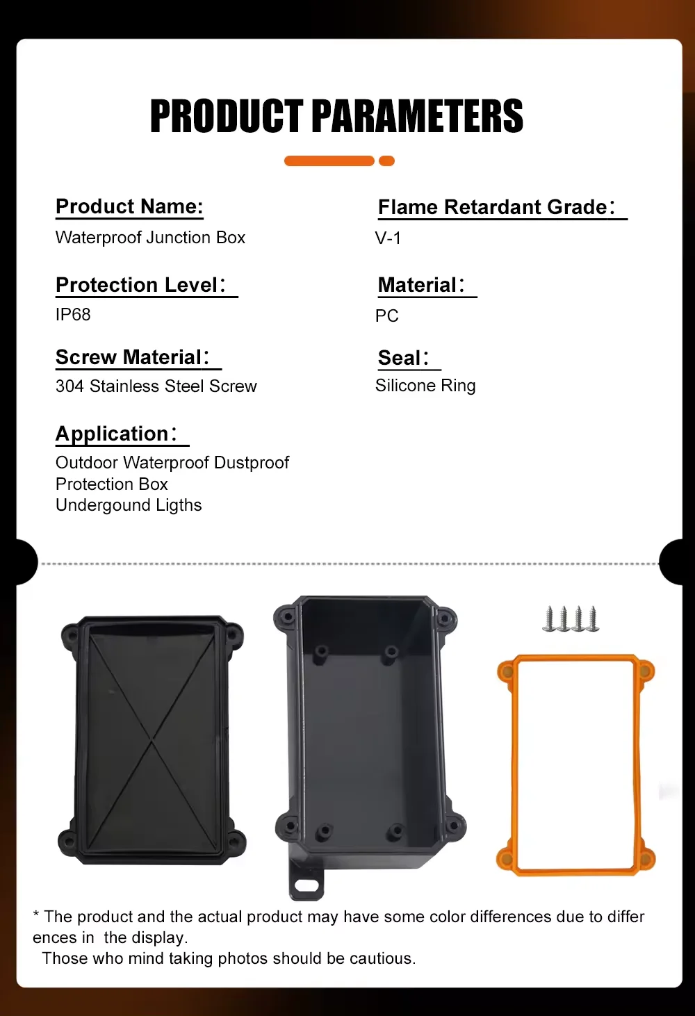 IP68 SZOMK Black Box Outdoor Waterproof Case Plastic Box Electronic Project Case Instrument Waterproof Junction Box Housing