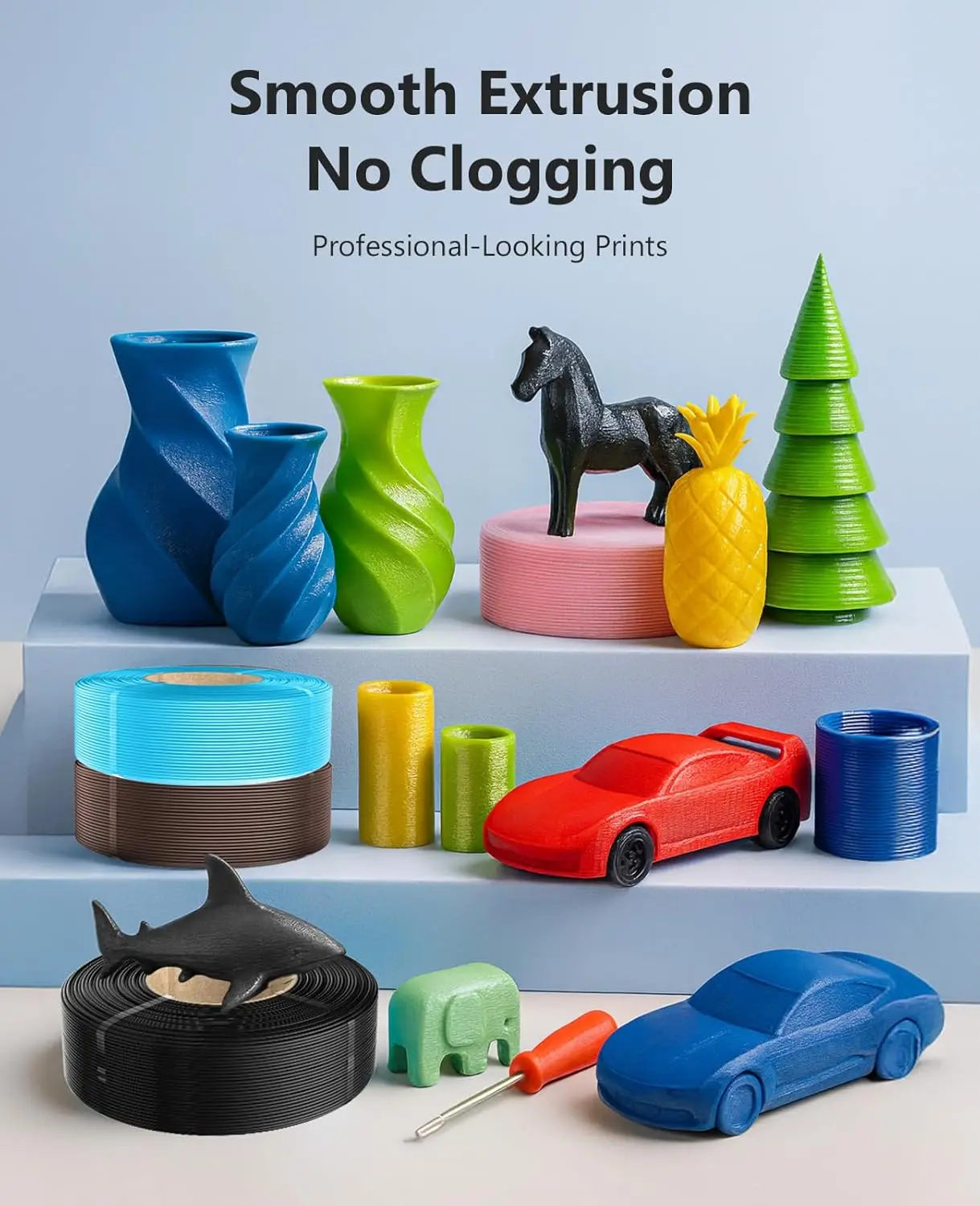 JAYO PETG – filament do drukarek 3D, 2 kg/5 kg, akcesoria do drukarek 3D, 1,75 mm, materiały do druku 3D, gwarancja braku pęcherzyków powietrza, do druku metodą FDM, idealny jako prezent dla majsterkowiczów. — zdjęcie produktu 5