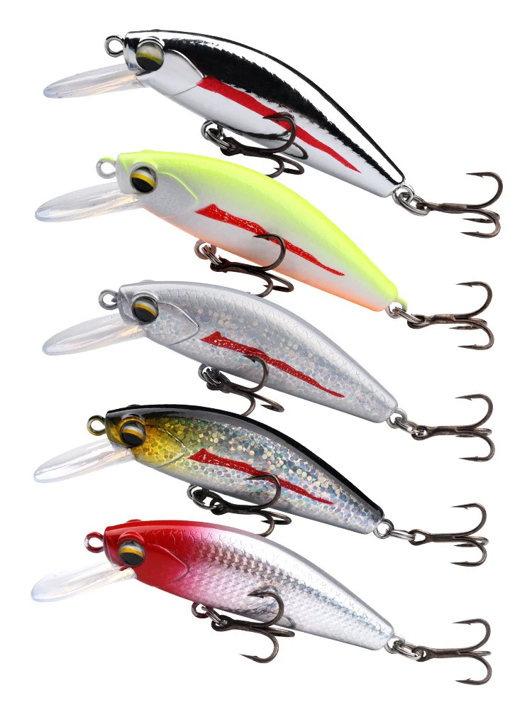 6 cm 11g coulant méné leurre de pêche Wobbler manivelle Pesca ruisseau de pêche artificiel dur appât bar brochet truite matériel de pêche