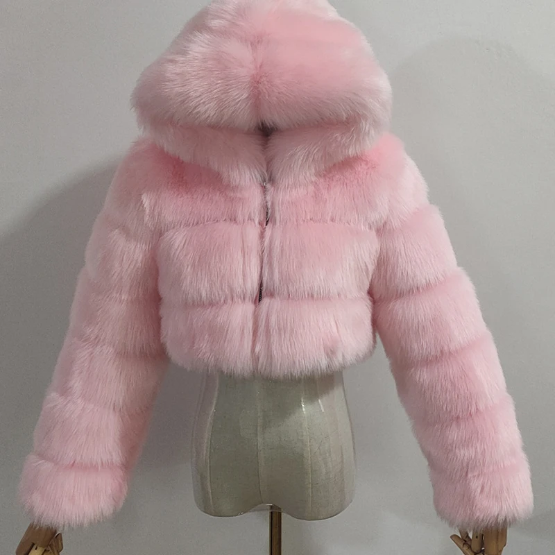 Plegie Mode Kapuze Kunst pelz Mantel Frauen 2022 Winter hochwertige warm weiße pelzige Mantel elegante Plüsch Ernte Jacke Femme