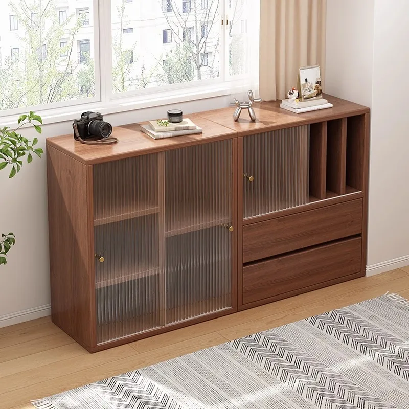 Storage cabinet Floor-to-ceiling locker against the wall Combination locker Middle antique dust-proof short bookcase Household