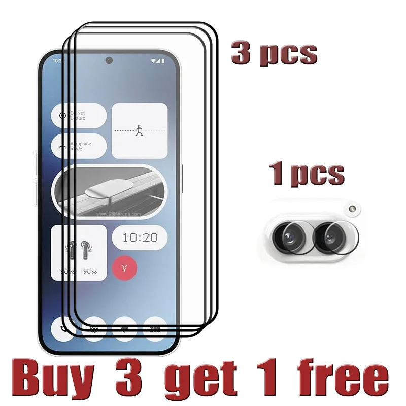 Hot Sale For Nothing Phone 2A Screen Protector Buy 3 Tempered Glass Get 1 Free Soft Fiber Camera film For Nothing Phone 2A