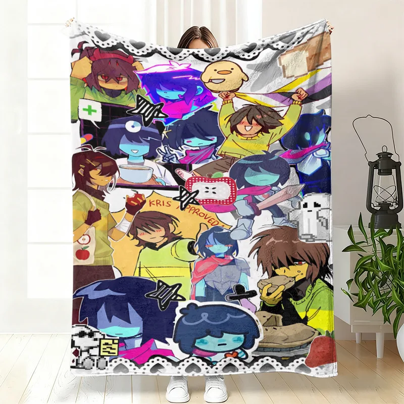 Hot Deltarune Blanket Fleece Summer Air Conditioning Video Game Multifunction Ultra-Soft Throw Blankets for Bed Couch Rug Piece