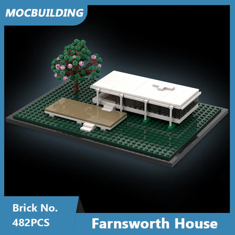 Mocbuilding Blocks Farnsworth House Model 21054 The White House Alternative Build DIY Assembled Bricks Architecture Display Toys