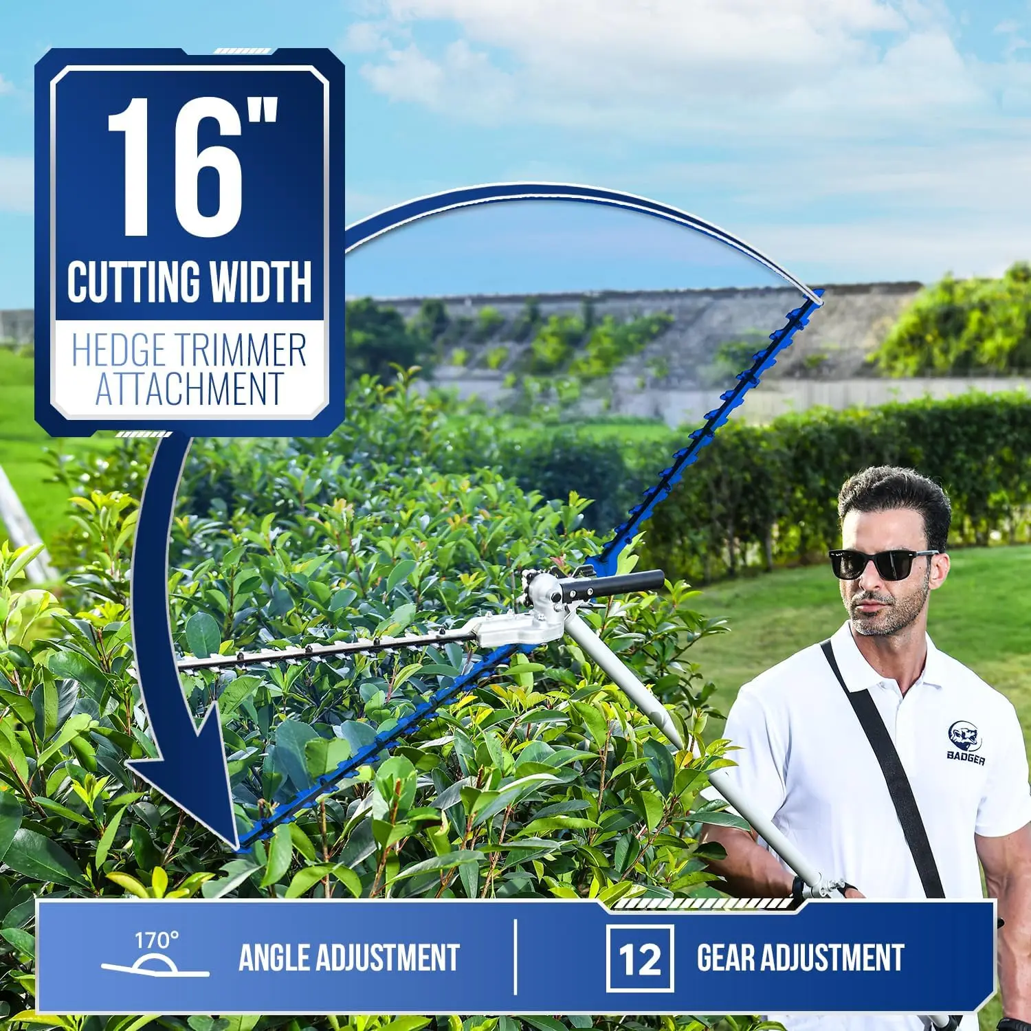 40V Cordless Weed Wacker, String Trimmer/Edger, Hedge Trimmer and Brush Cutter Blade, Pole Saw