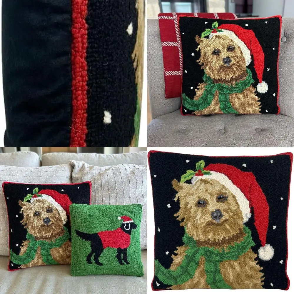 

Yorkshire-Themed 16x16 Handcrafted Christmas Pillow for Sofa or Bedroom