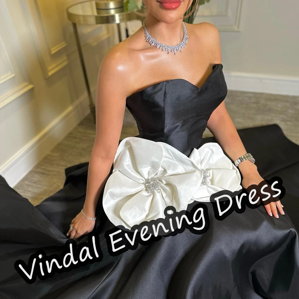 Vindal Evening Dress Sweetheart Neckline Floor Length Ball Gown Elegant Built-in Bra Satin Sexy Saudi Arabia For Woman 2024