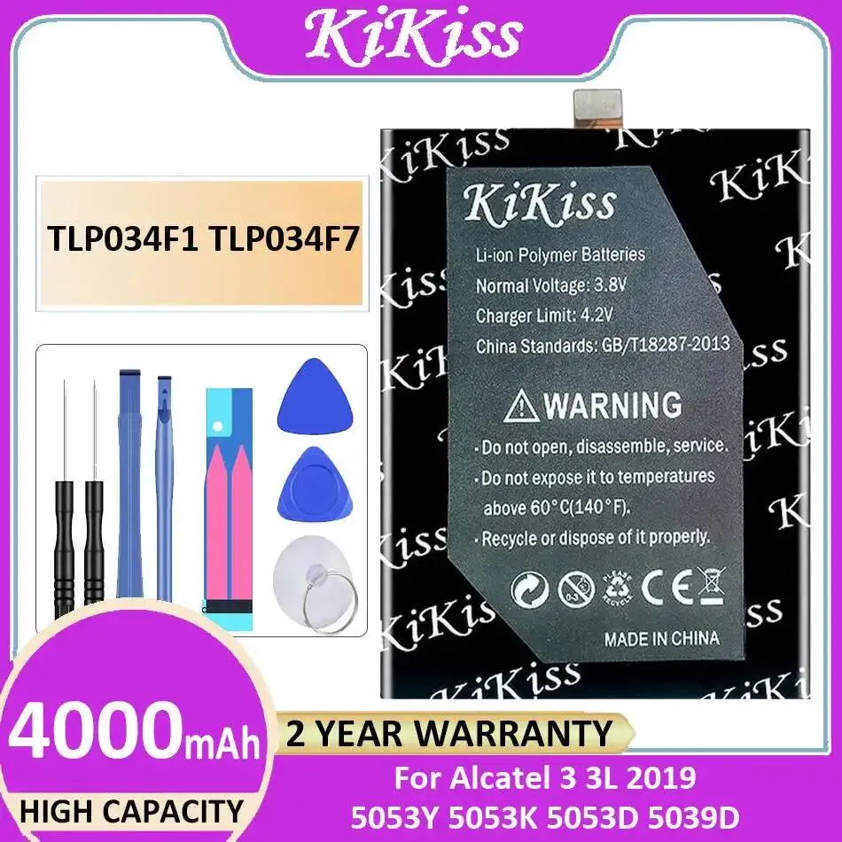 

Аккумулятор мобильного телефона TLP034F1 TLP034F7 для Alcatel 3 3L 2019 5053Y 5053K 5053D 5039D 4000 мАч легкий вес