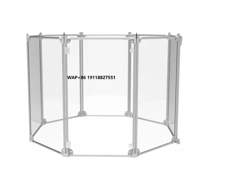 Factory Supply Luxury Acrylic Aluminium Detachable Pet Playpen Transparent Cat Kennel House Dog Fence Pen