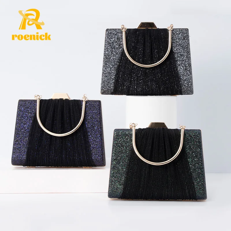 

ROENICK Women 2022 New Annual Meeting Shiny Dinner Bags Female Banquet Evening Dress Clutch Temperament Small Handbags Purses