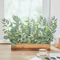 20pcs Eucalyptus Leaves Stems Artificial Plant Bouquet Fake Flowers for Home Decor DIY Floral Arrangement Wedding Decoration 3