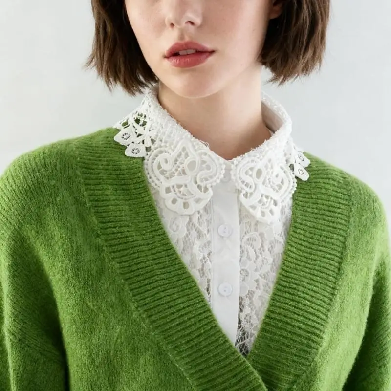 Beautiful False Collar With Lace Patterns Half Shirts Lightweight Detachable Collar Easy To Wear For A Stylish Look 