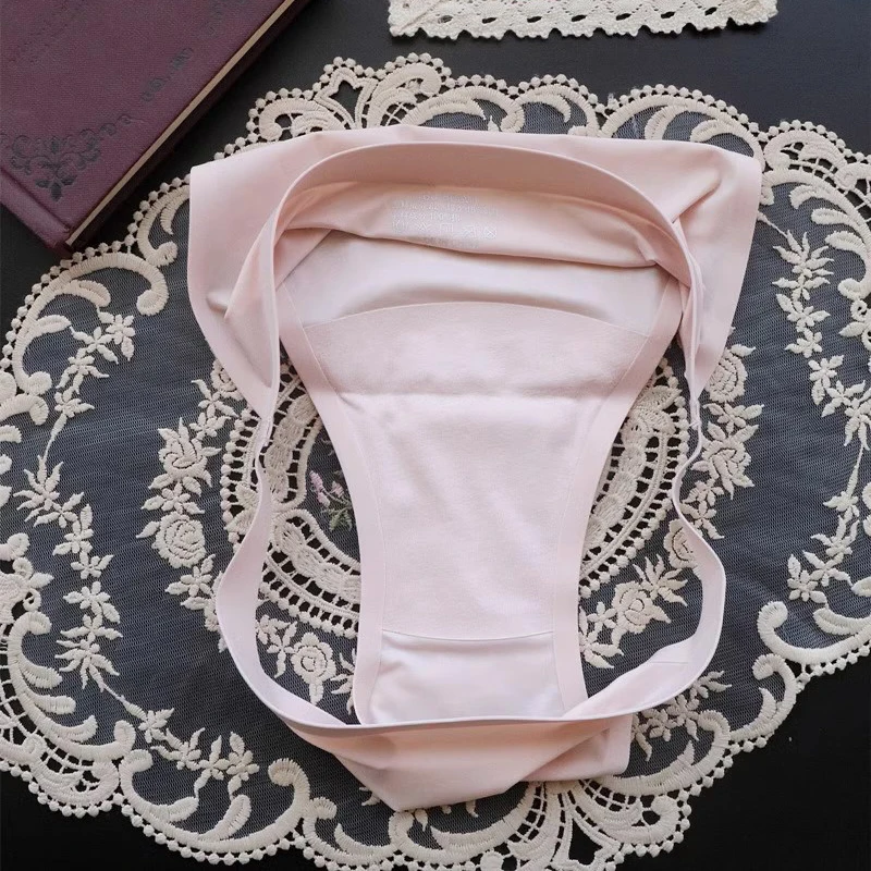 Women Ice Silk Low-waist Panties Female No Trace Brief Underwear Ladies Comfortable Lingerie G String Underpant