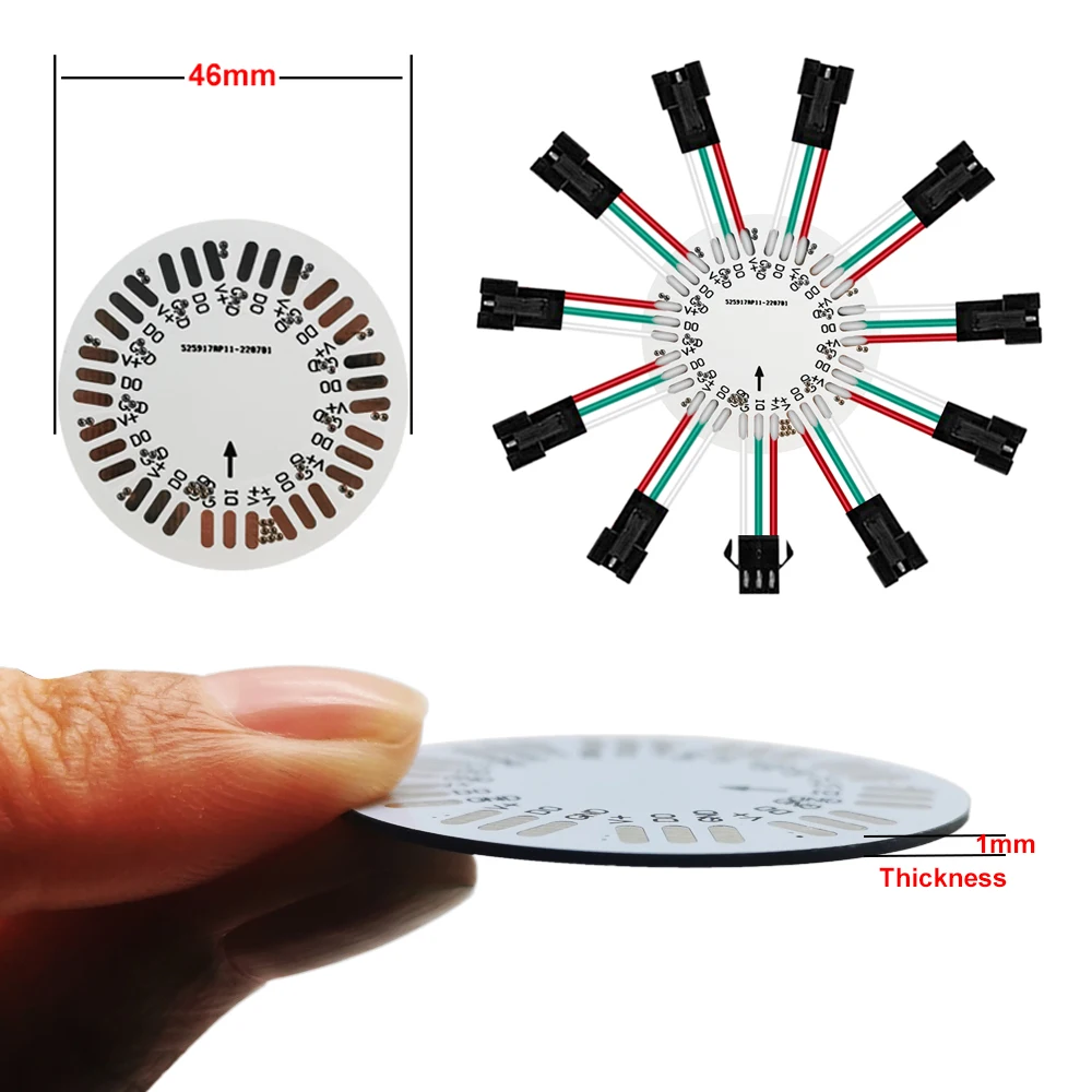 DC5V WS2812B Led Firework Pixel Lights 11 Channels Shunt Individually Addressable 3Pin 8 16 24 35 45 Ring 5050 RGB Module Kit