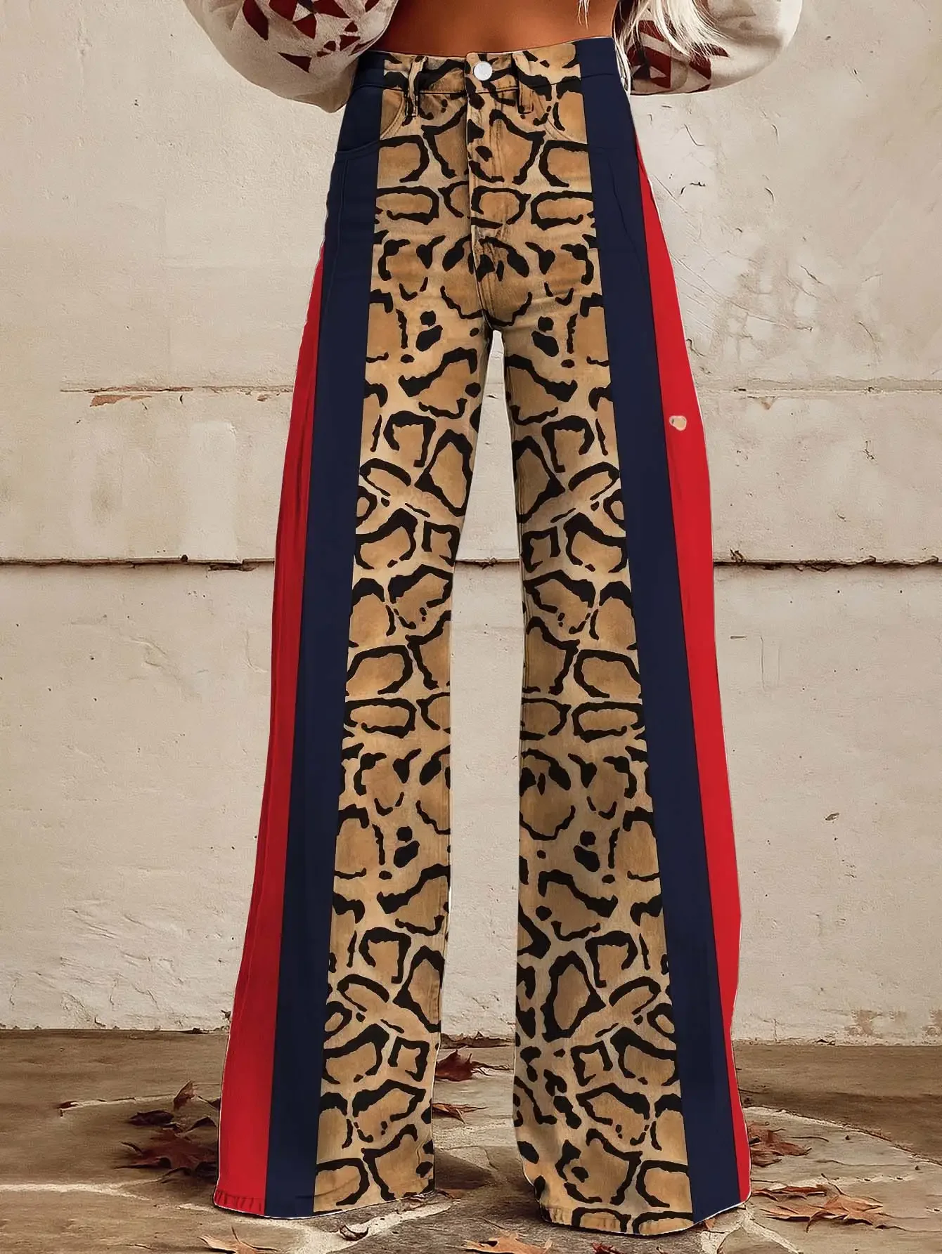 Women's new printed jeans with denim like fabric, casual fashion, Full printed large butterfly