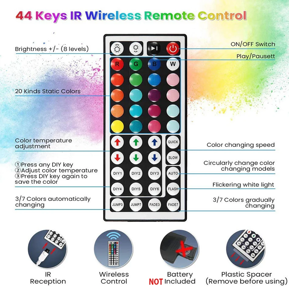 LED Strip Adapter With Wireless RGB Controller DC12V 5A Power Supply IR Remote Control For RGB Diode Tape Flexible Ribbon Light