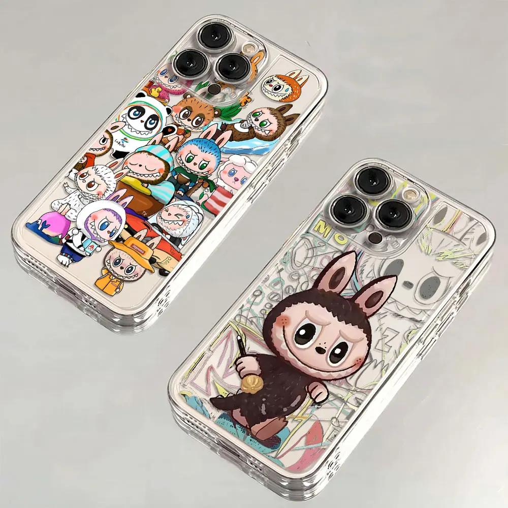 Original Cute Labubu Clear Case For Samsung A73 A72 A71 A55 A52 A51 A50 A34 A35 A33 A32 A31 A30 A24 A23 A22 A13 A12 A05 5G Cover