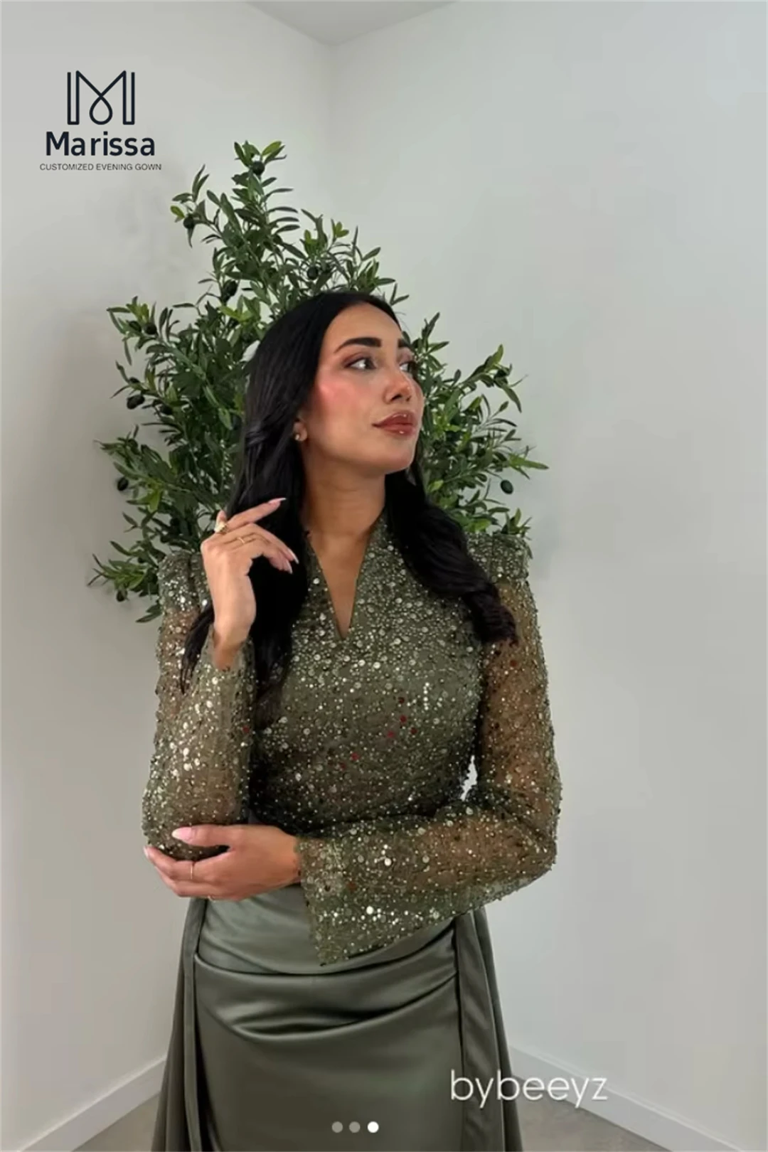 Marissa feito sob encomenda vestidos de noite mulher elegante vestidos de festa 2025 com decote em v longo cauda de peixe lantejoulas vestido de baile feminino 2025 vestidos