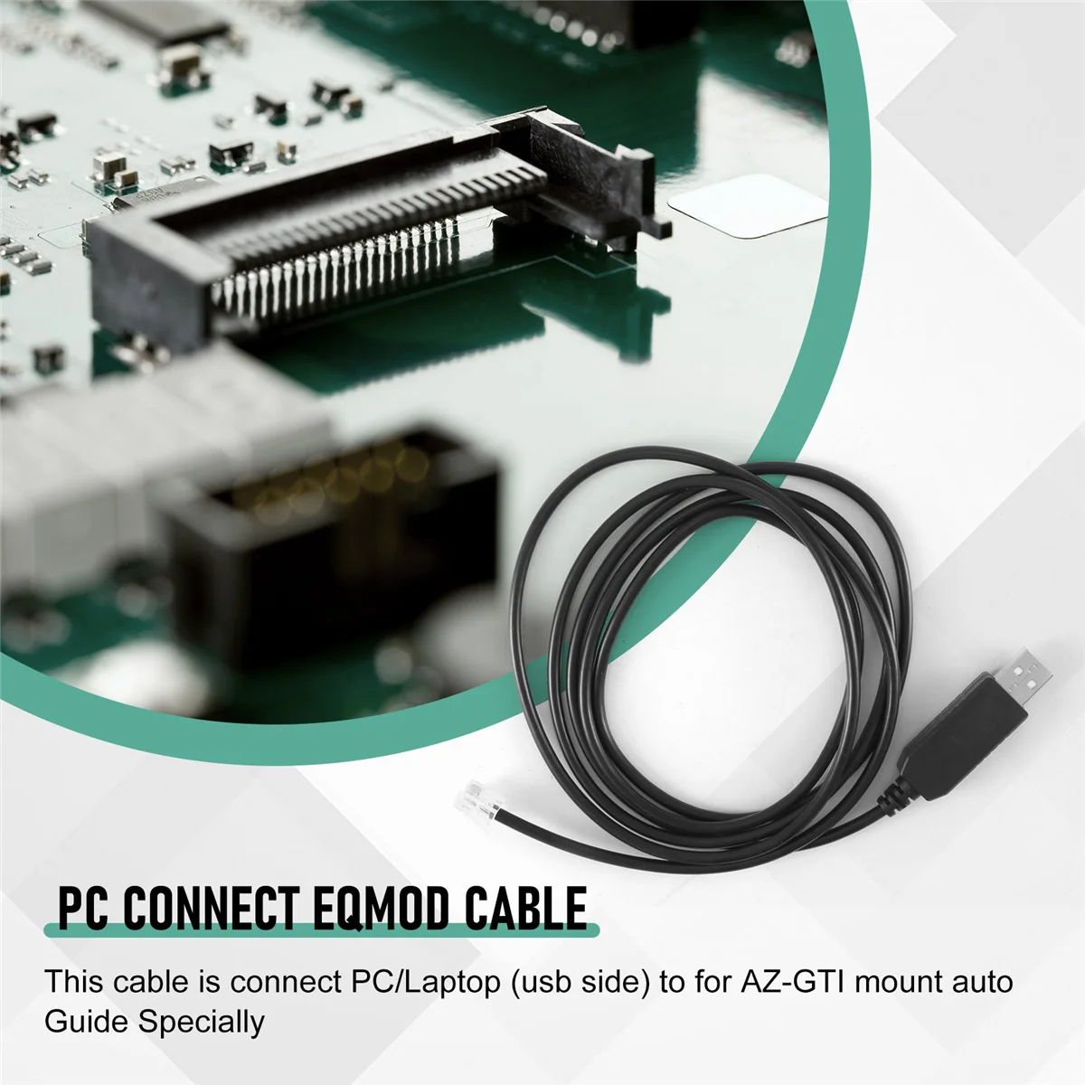 B51C USB إلى Rj11 Rj12 6P4C محول كابل التحكم التسلسلي كابل EQMOD لـ Az-Gti Mount Pc Connect لكابل التحكم اليدوي، 1.8 متر