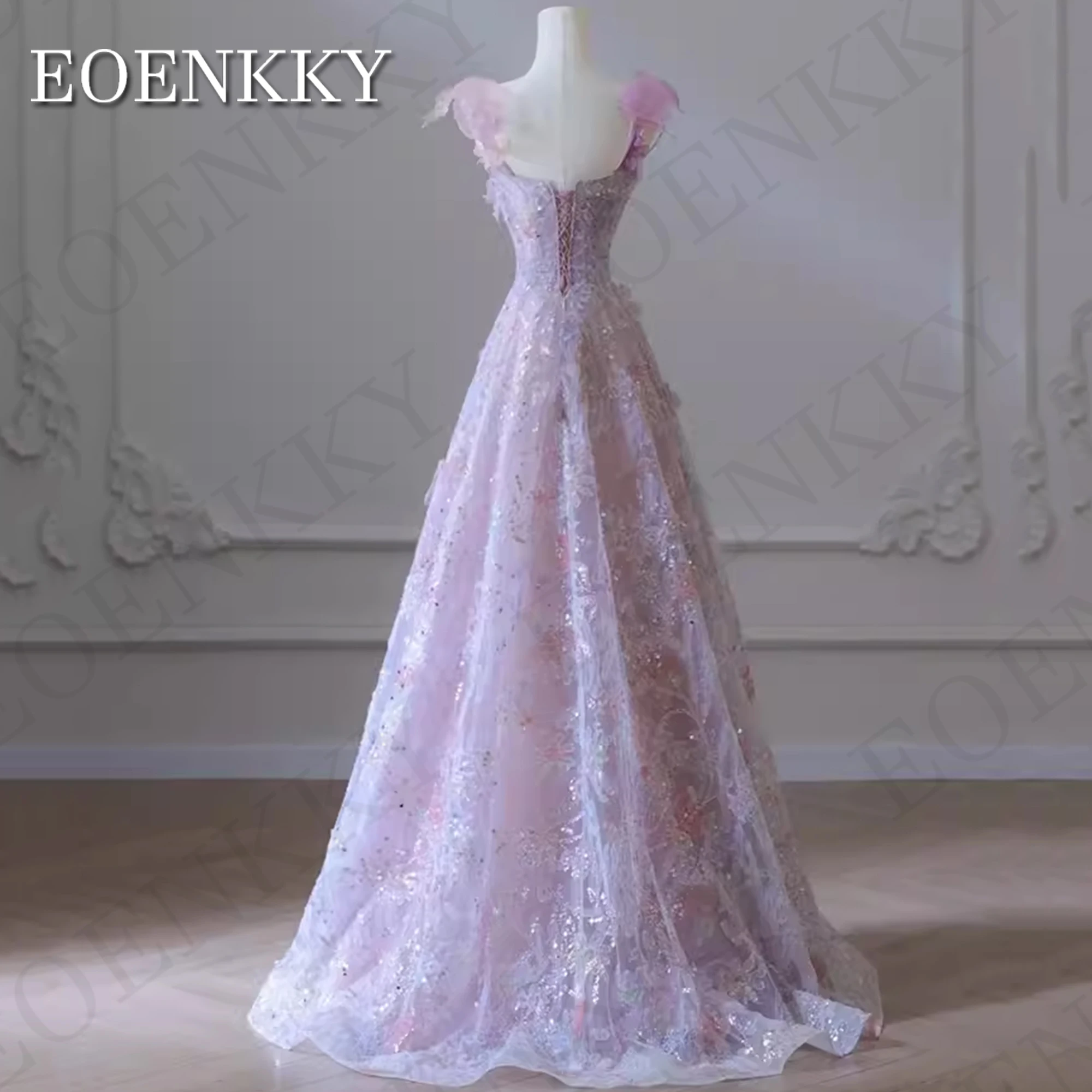 Wykwintne sukienki na studniówkę 3D Flowers Glitter Sequined A Line Spaghetti Straps Wedding Party Dress 2024 Sleeveless Wykwintne sukienki na studniówkę z kwiatami 3D  Suknia ślubna bez rękawów z brokatowymi cekinami