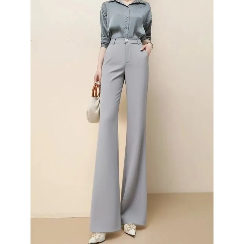 Fashionable Micro-flare Suit Pants New High-waist Stretch Slim Slim  Drooping Horseshoe Bell-bottom Pants Women - AliExpress 200000345