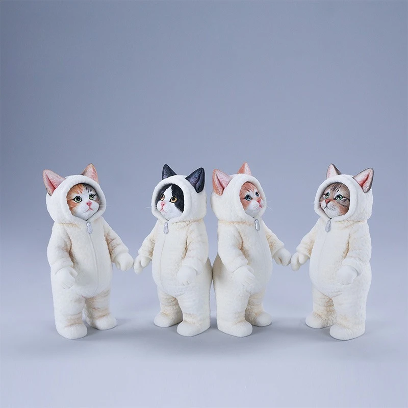 PreSale JXK 1/6 مقياس سترة لطيفة يرتدي القط محاكاة نماذج للحيوانات ل 12 ''لعبة أرقام سطح المكتب حلية لعبة عصرية هدية #5