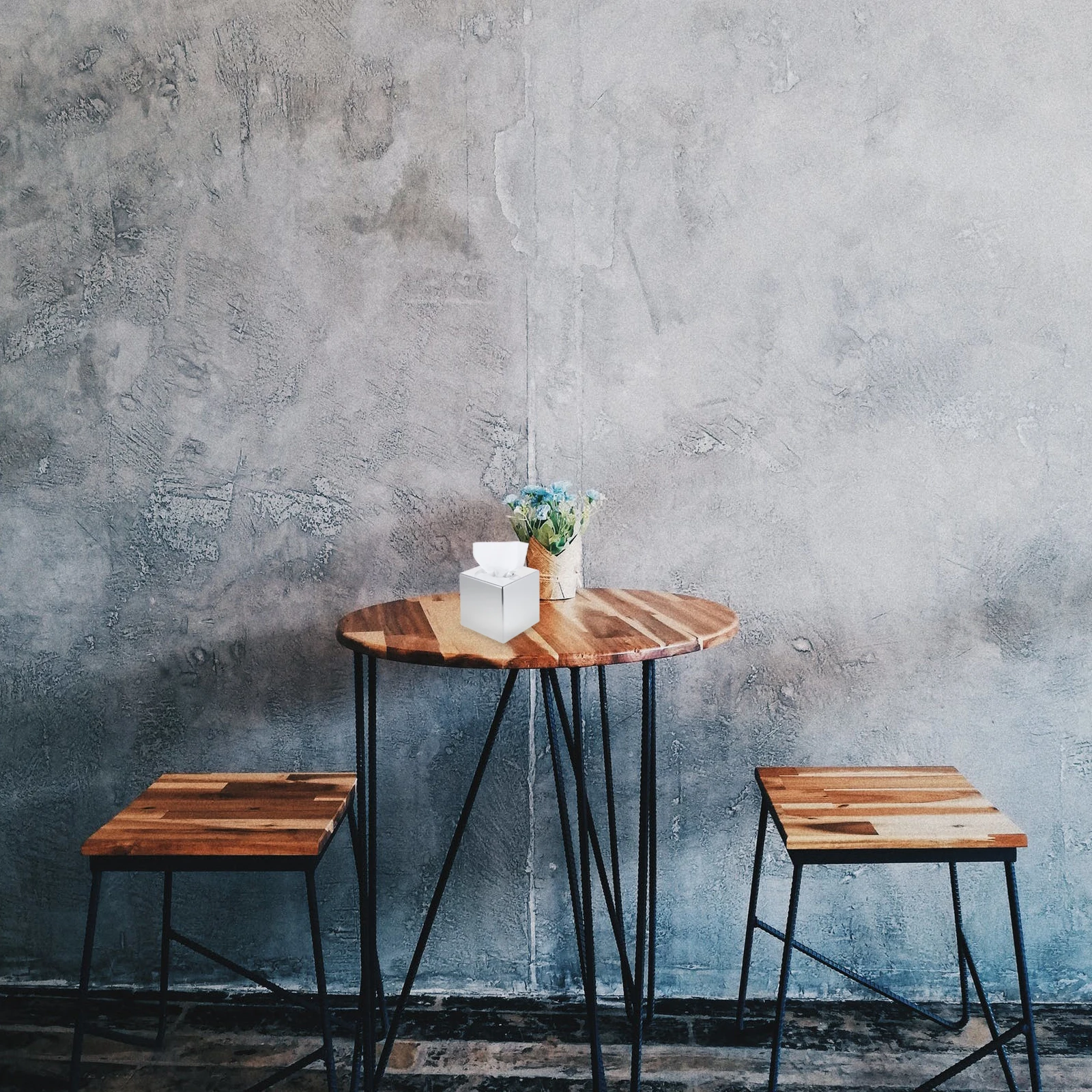 

Electroplated Abs Rectangular Tissue Box Holder Smooth Arc Bottom Hollow Stylish Napkin Storage Box For Home Office Decor