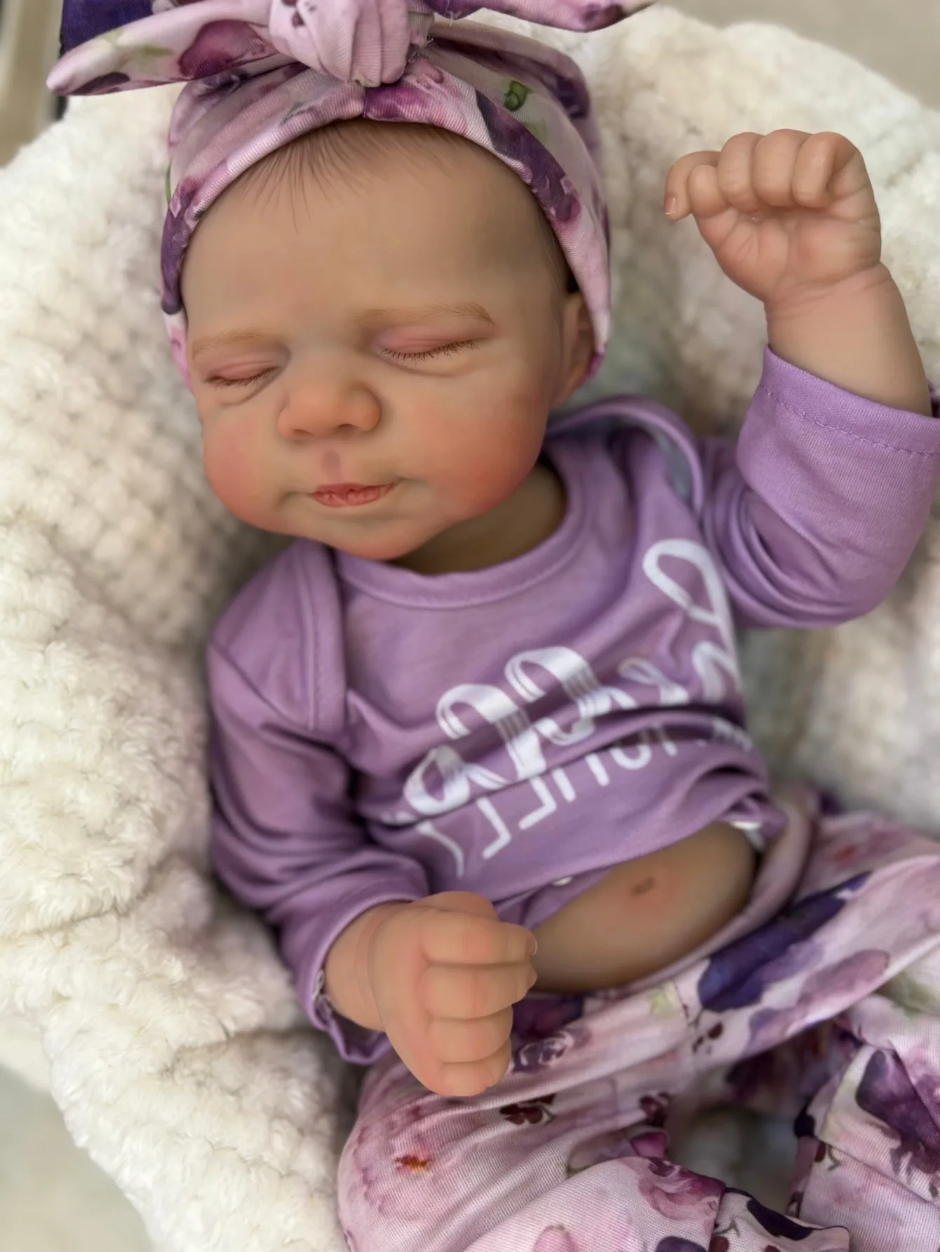 

18 Inch Vinyl Body Pascale Bebe Reborn Girl Doll WIth Painted Hair Handmade Newborn Baby For Birthday Gifts