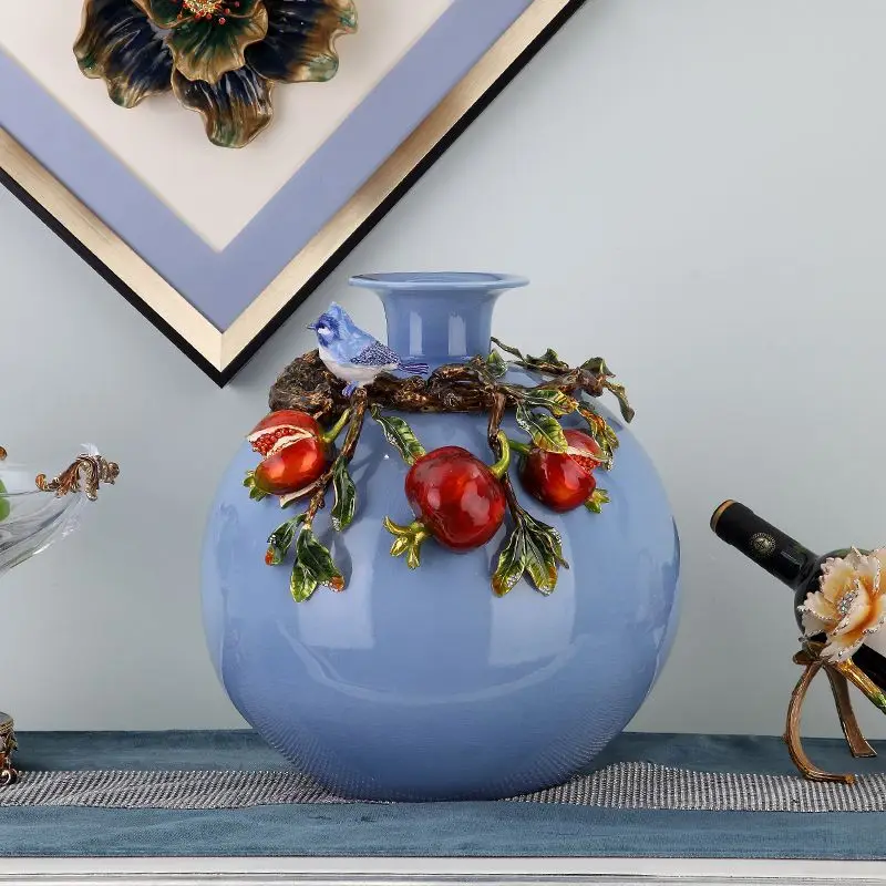 

Enamel ceramic vase living room bedroom ornament flower arrangement home decoration