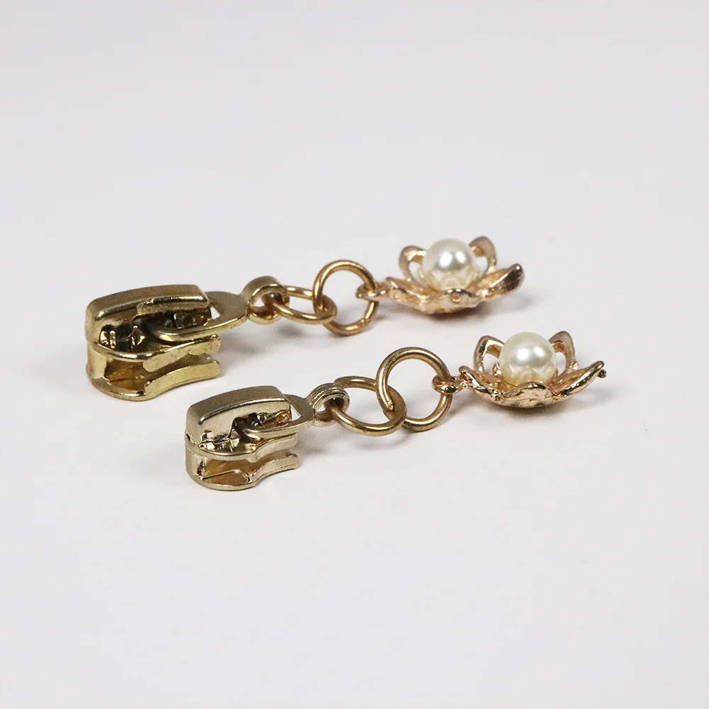 Застежки-молния с цветочным жемчугом для # 3/ # 5 молний |   Декоративные металлические ползунки с автоматическим замком для сумок, платьев, сумок, поделок своими руками